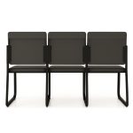 Sofanete para Escritório Estofada com 03 Lugares – TRIX – Pés PRETO – 35123 RM MÓVEIS 12