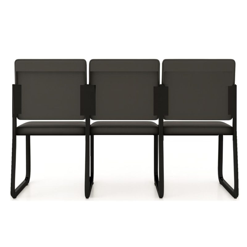 Sofanete para Escritório Estofada com 03 Lugares – TRIX – Pés PRETO – 35123 RM MÓVEIS 4