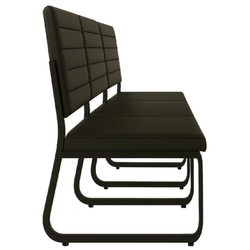 Sofanete para Escritório Estofada com 03 Lugares – TRIX – Pés PRETO – 35123 RM MÓVEIS 5