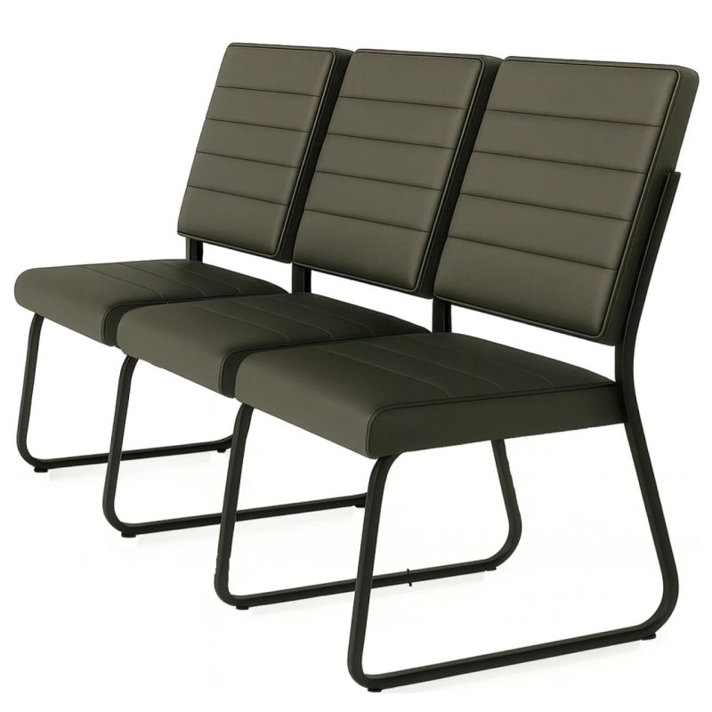 Sofanete para Escritório Estofada com 03 Lugares – TRIX – Pés PRETO – 35123 RM MÓVEIS 6