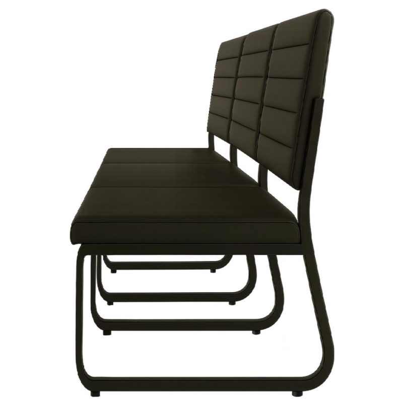 Sofanete para Escritório Estofada com 03 Lugares – TRIX – Pés PRETO – 35123 RM MÓVEIS 7
