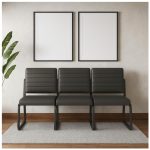 Sofanete para Escritório Estofada com 03 Lugares – TRIX – Pés PRETO – 35123 RM MÓVEIS 17